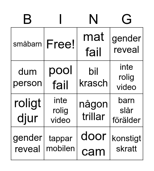 familje kul Bingo Card