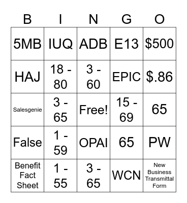 Hallow-Legends Bingo Card