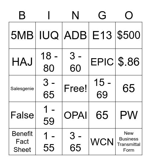 Hallow-Legends Bingo Card