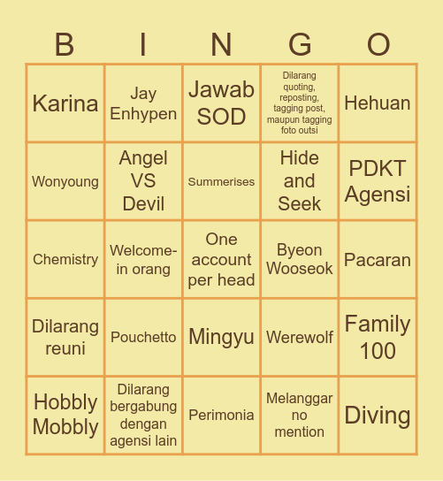 @yugoyono Bingo Card