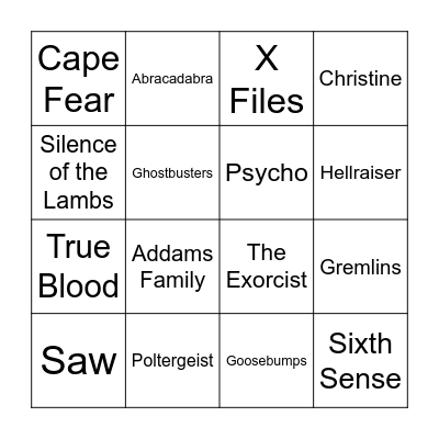 Halloween Bingo Card