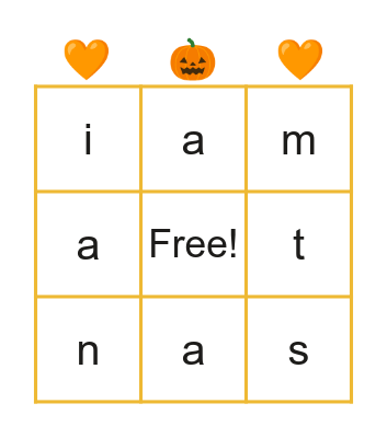 Spooky Initial Sounds Bingo Card