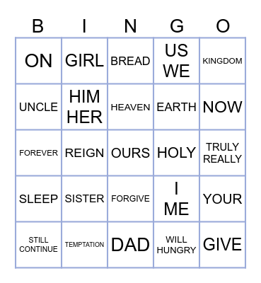 American-Sign-Language Bingo Card
