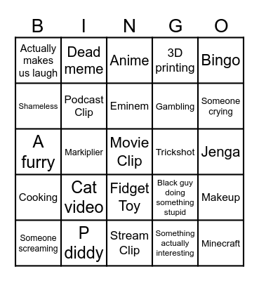 Yt shorts Bingo Card
