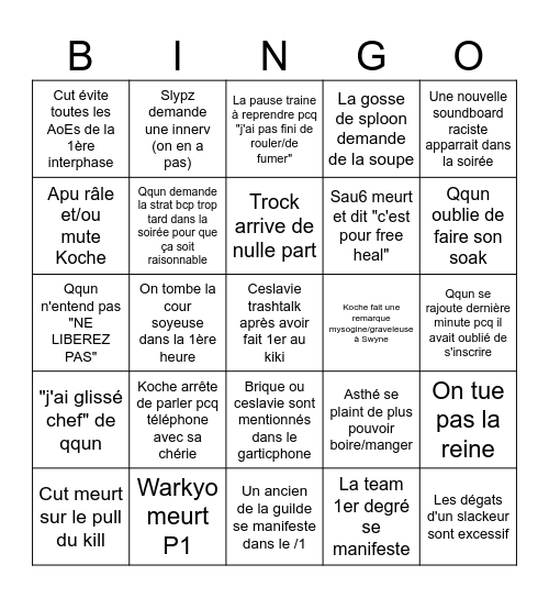 BingOkupé Bingo Card