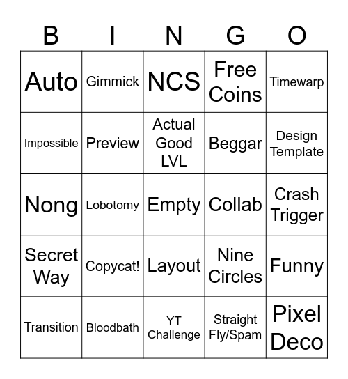 Recent Tab Bingo! Bingo Card
