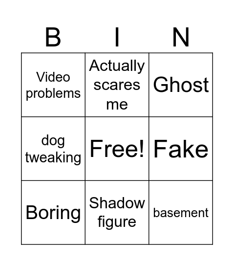 Scary Comps Bingo Card