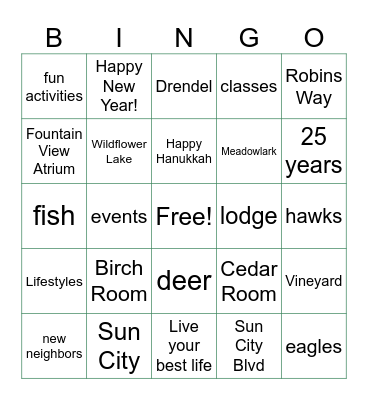 N35 Holiday Bingo Card