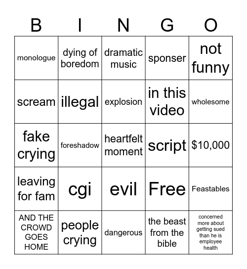 mr illegal bingo Card