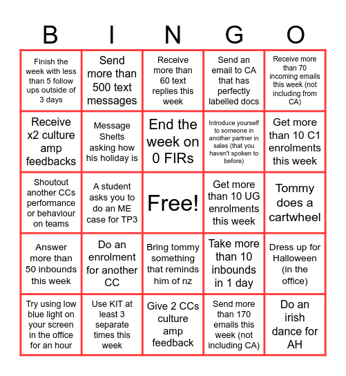 Extension Week Bingo! Bingo Card