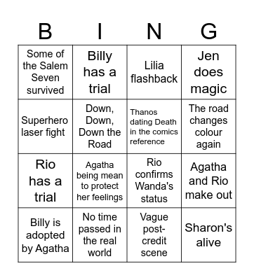 Agatha All Along Bingo Card