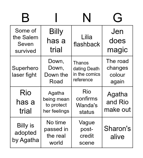 Agatha All Along Bingo Card