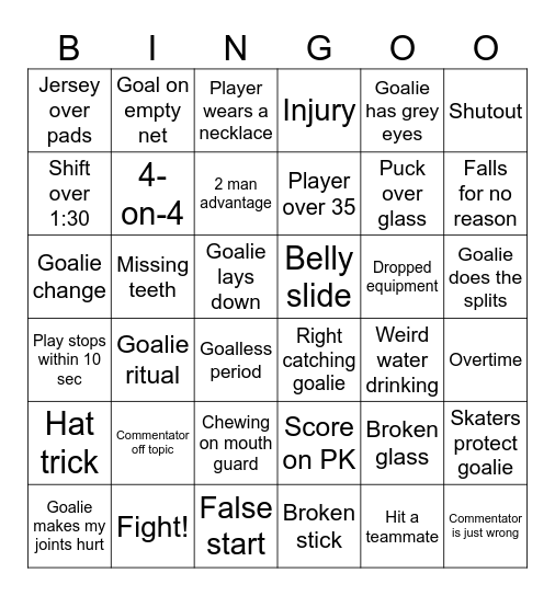 VS Bingo Card