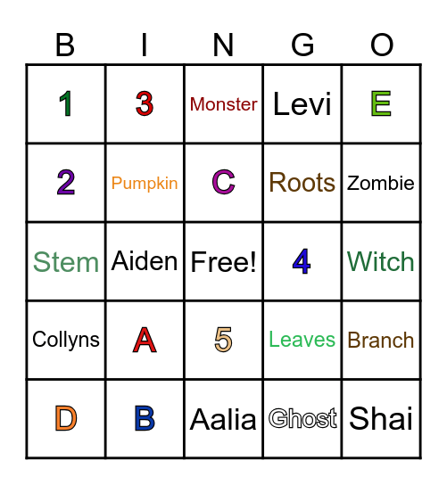 ROOM 104 Bingo! Bingo Card