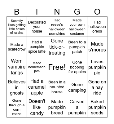 Halloween Bingo Card