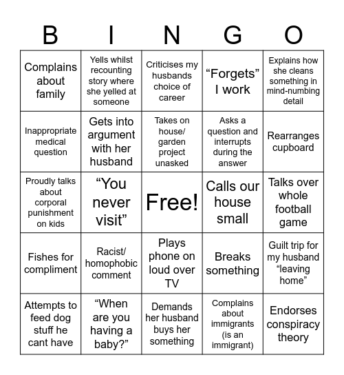 MIL Bingo Card