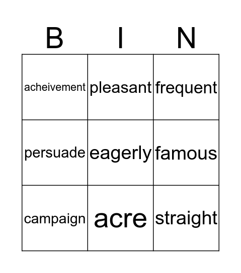 Tall Tale Heroes Bingo Card