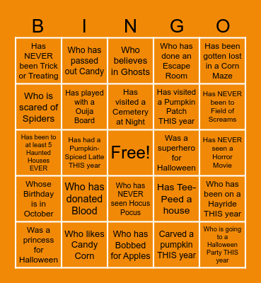 Halloween Bingo Card