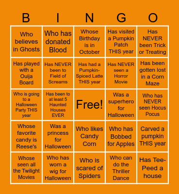 Halloween Bingo Card