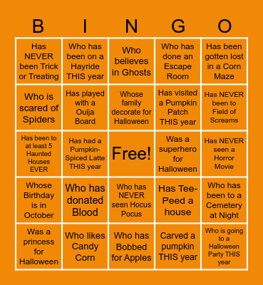 Halloween Bingo Card