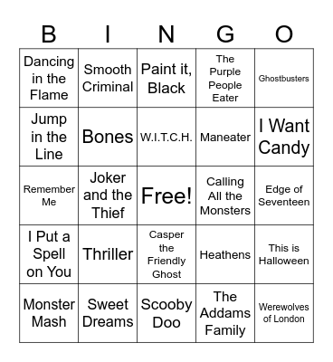 Halloween Bingo Card