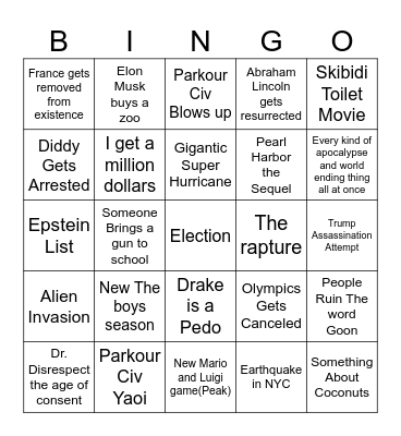 2024 Bingo Card