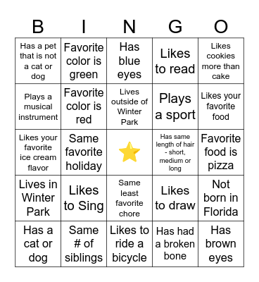 Build Community - Lesson 7 Bingo Card