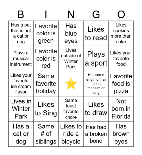 Build Community - Lesson 7 Bingo Card