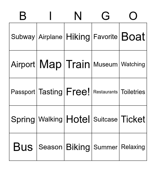 English Words Set 1 Bingo Card
