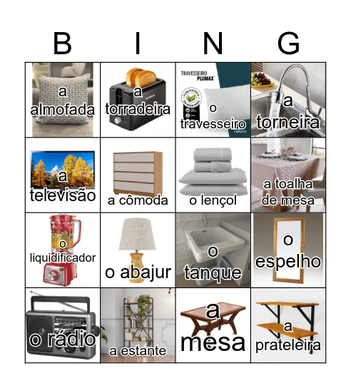 Bingo objetos Bingo Card