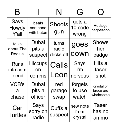 Raia first day Bingo Card