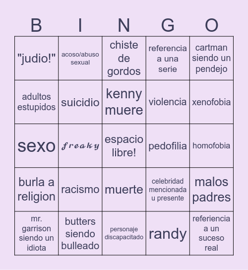 capitulo aleatorio de sp Bingo Card