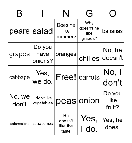 VA Unit 3 Bingo Card