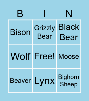Animals in Canada Bingo Card