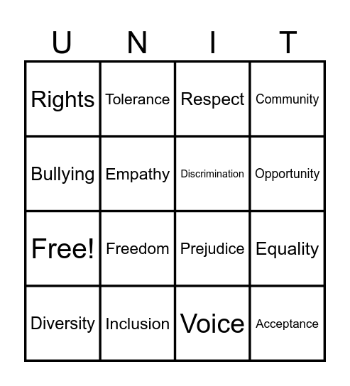 All Are Welcome Bingo Card