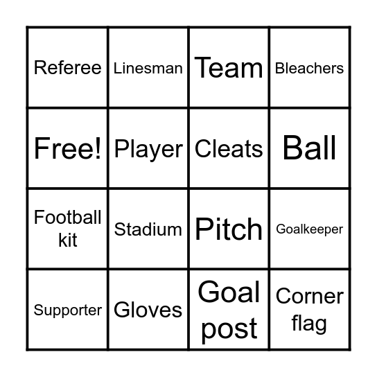 Bingo calcio Bingo Card