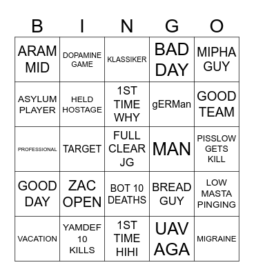 BINGO DELUXE Bingo Card