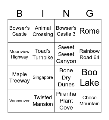 Mario Kart HALLOWEEN Bingo Card