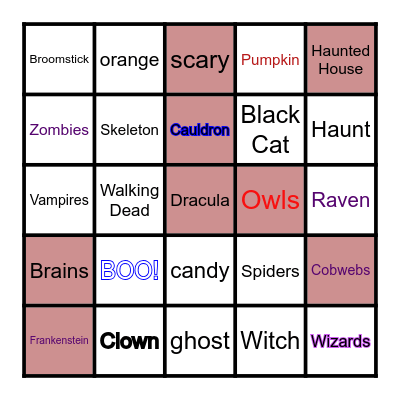 Haunted BINGO Card