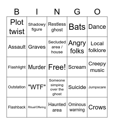 Halloweek Day 4 Bingo Card