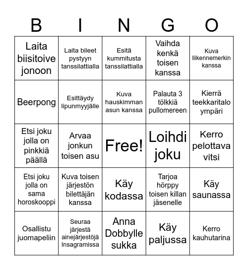 Halloween-talobileet Bingo Card