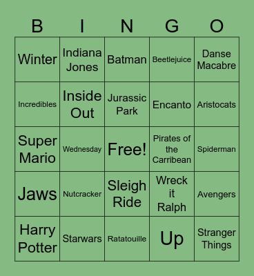 Programmatic Music Bingo Card