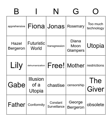 Dystopian Bingo Card