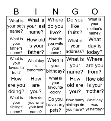 Preguntas esenciales Bingo Card