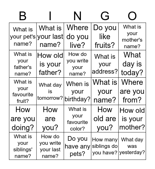 Preguntas esenciales Bingo Card