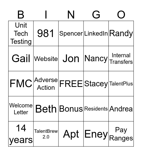 Best Bingo Ever! Bingo Card