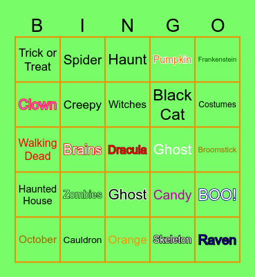 Halloween - BINGO Card