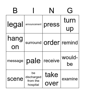 "6+1" P16 Bingo Card