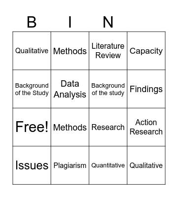 Roll Call Bingo Card