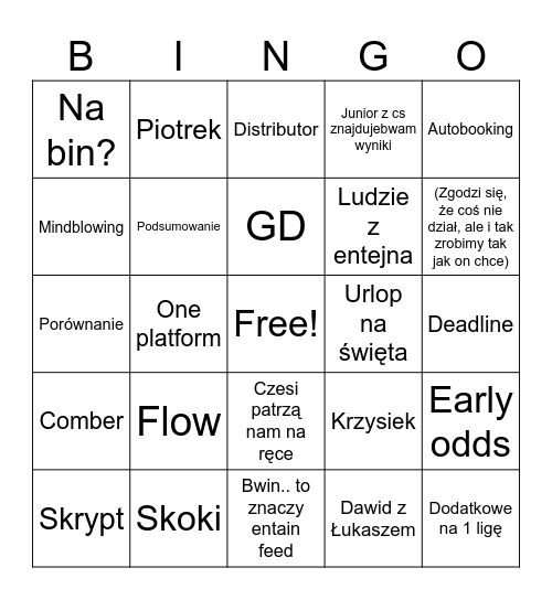 Wyderman Monthly Bingo Card